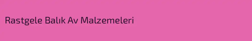 Rastgele Balık Av Malzemeleri